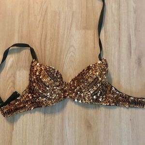 Festival sequin bra with adjustable straps